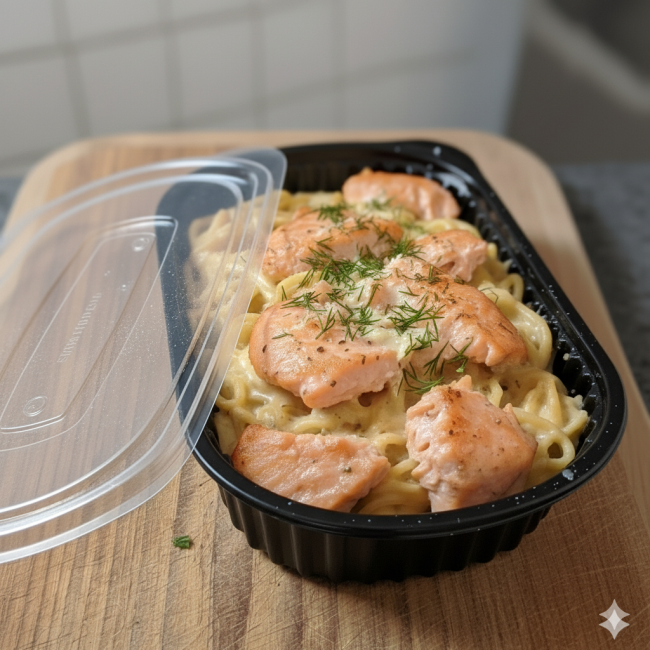 Tagliolini BB al Gratin Salmone e Salsa Crema